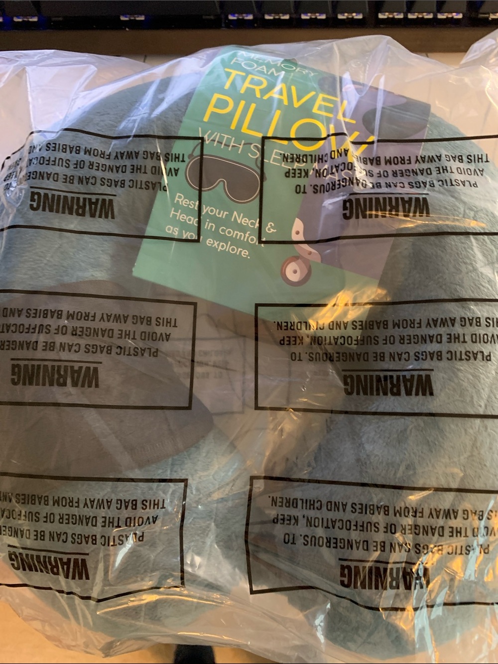Memory Foam Travel Pillow with Sleep Mask